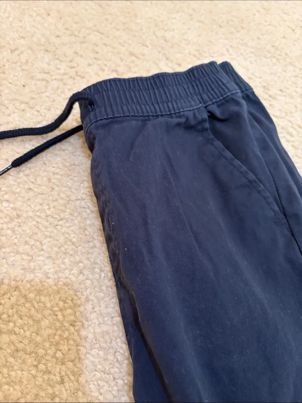 Boys Navy Elastic-Waist Jogger Pants L size 12